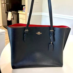 Coach Mollie Tote - Black Leather - Laptop Bag